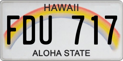HI license plate FDU717