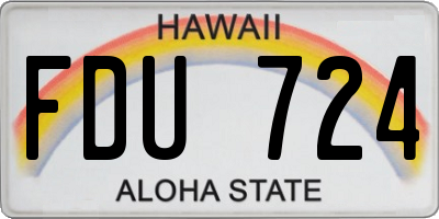 HI license plate FDU724