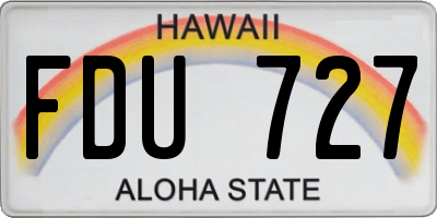 HI license plate FDU727