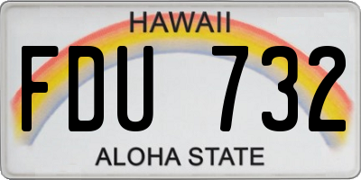 HI license plate FDU732