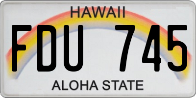 HI license plate FDU745