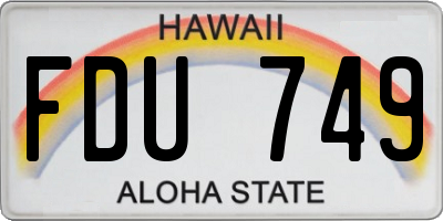 HI license plate FDU749