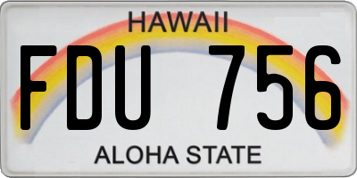 HI license plate FDU756