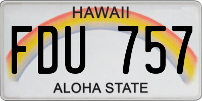 HI license plate FDU757