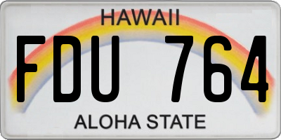 HI license plate FDU764