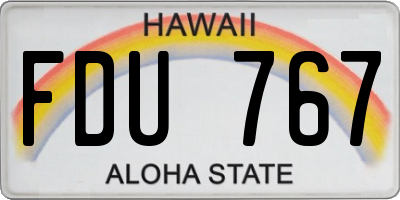 HI license plate FDU767