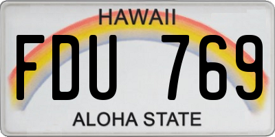 HI license plate FDU769