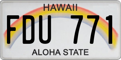 HI license plate FDU771