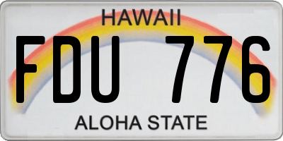 HI license plate FDU776