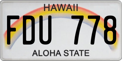 HI license plate FDU778