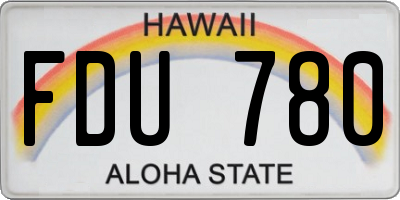 HI license plate FDU780