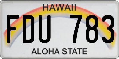 HI license plate FDU783