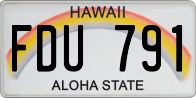 HI license plate FDU791