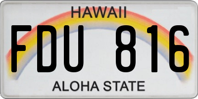 HI license plate FDU816