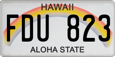 HI license plate FDU823