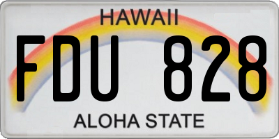 HI license plate FDU828