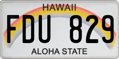 HI license plate FDU829