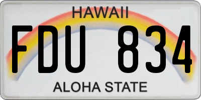 HI license plate FDU834
