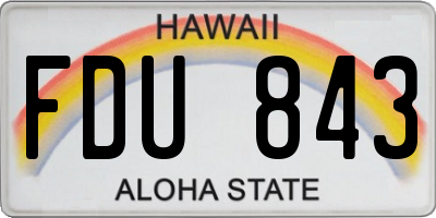 HI license plate FDU843