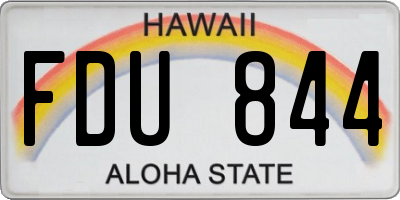 HI license plate FDU844