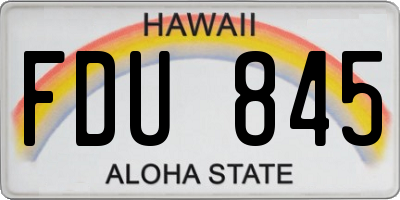 HI license plate FDU845