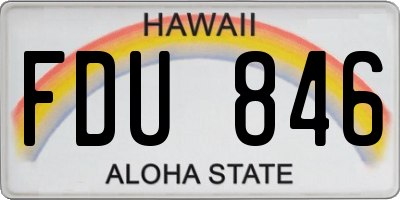 HI license plate FDU846