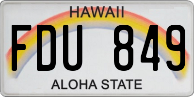 HI license plate FDU849