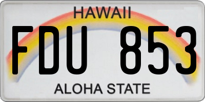 HI license plate FDU853