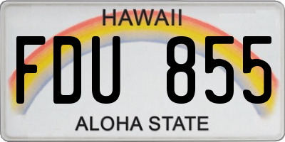 HI license plate FDU855