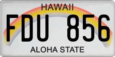 HI license plate FDU856