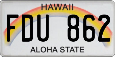 HI license plate FDU862