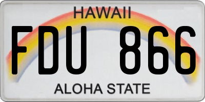 HI license plate FDU866