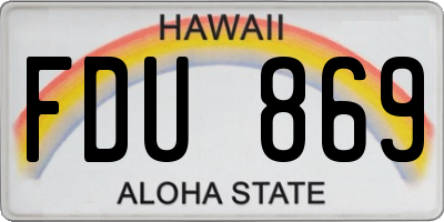 HI license plate FDU869