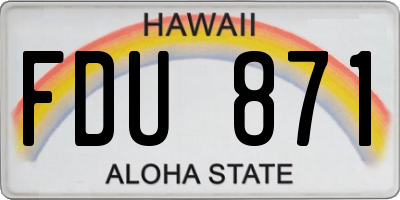 HI license plate FDU871