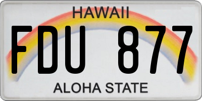 HI license plate FDU877