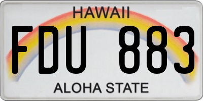 HI license plate FDU883