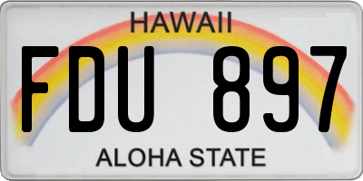 HI license plate FDU897