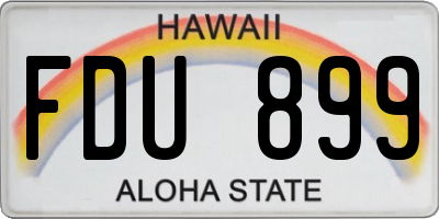 HI license plate FDU899