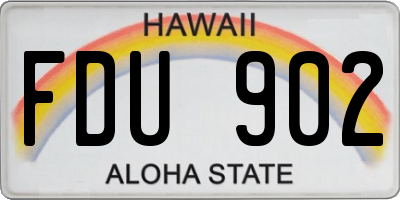HI license plate FDU902