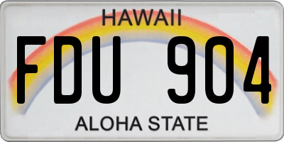 HI license plate FDU904