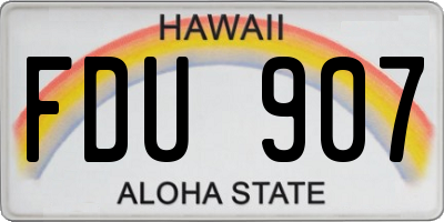 HI license plate FDU907