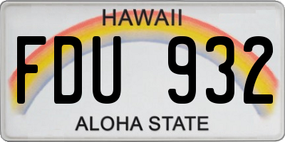 HI license plate FDU932
