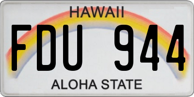 HI license plate FDU944