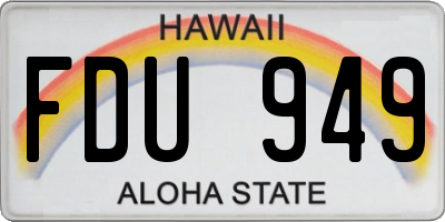 HI license plate FDU949