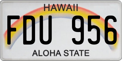 HI license plate FDU956