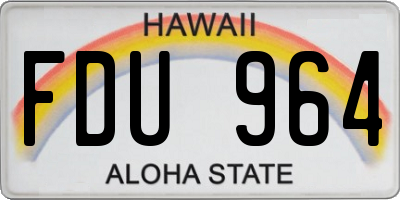 HI license plate FDU964