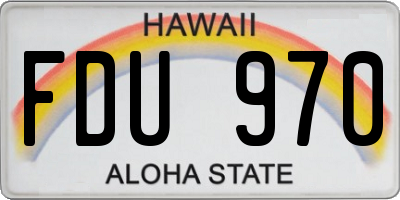 HI license plate FDU970