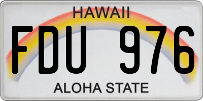 HI license plate FDU976