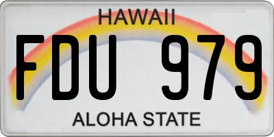 HI license plate FDU979