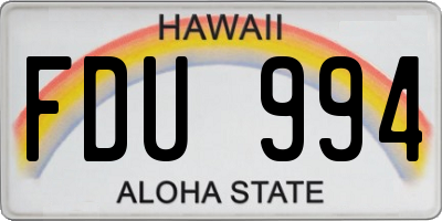 HI license plate FDU994